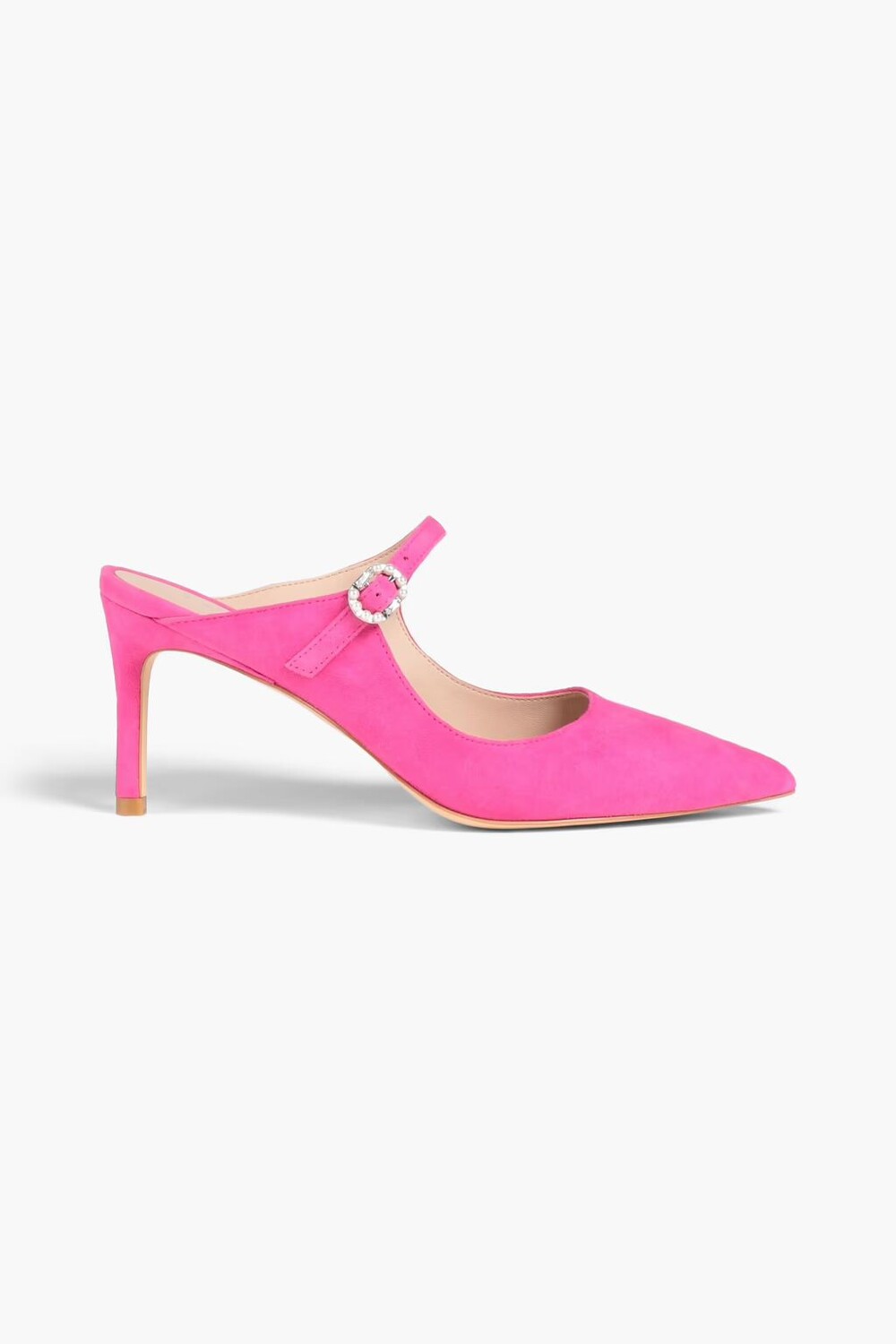 

Замшевые мюли Dazzle 75 с декором Stuart Weitzman, фуксия