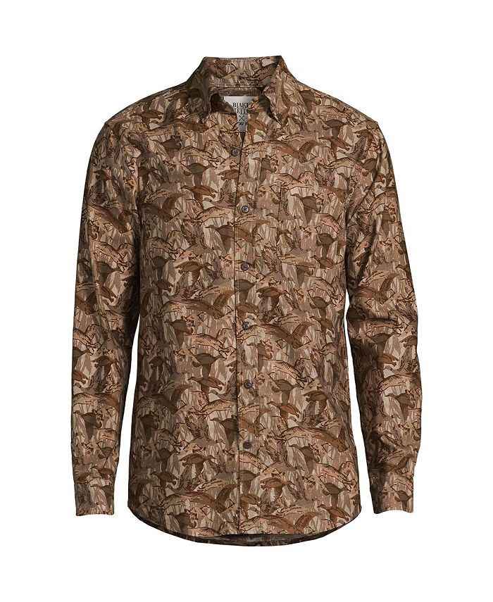Мужская флагманская фланелевая рубашка традиционного кроя Blake Shelton x Lands' End, мультиколор