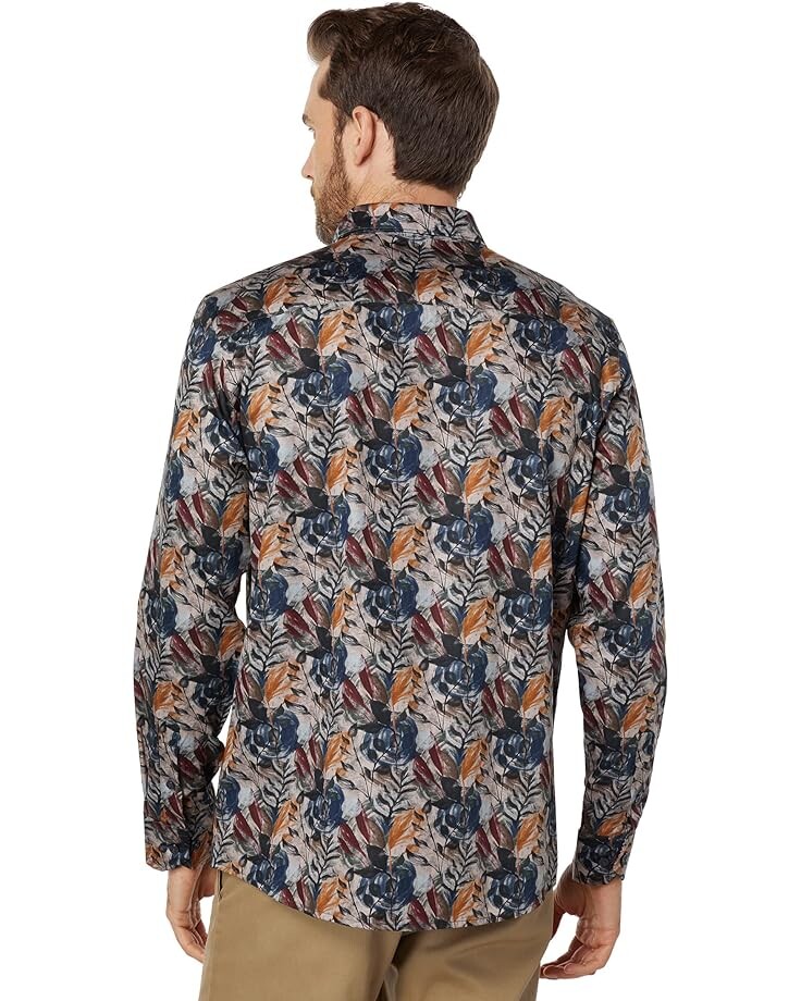 

Рубашка Johnston & Murphy Printed Cotton Shirt, цвет Navy Watercolor