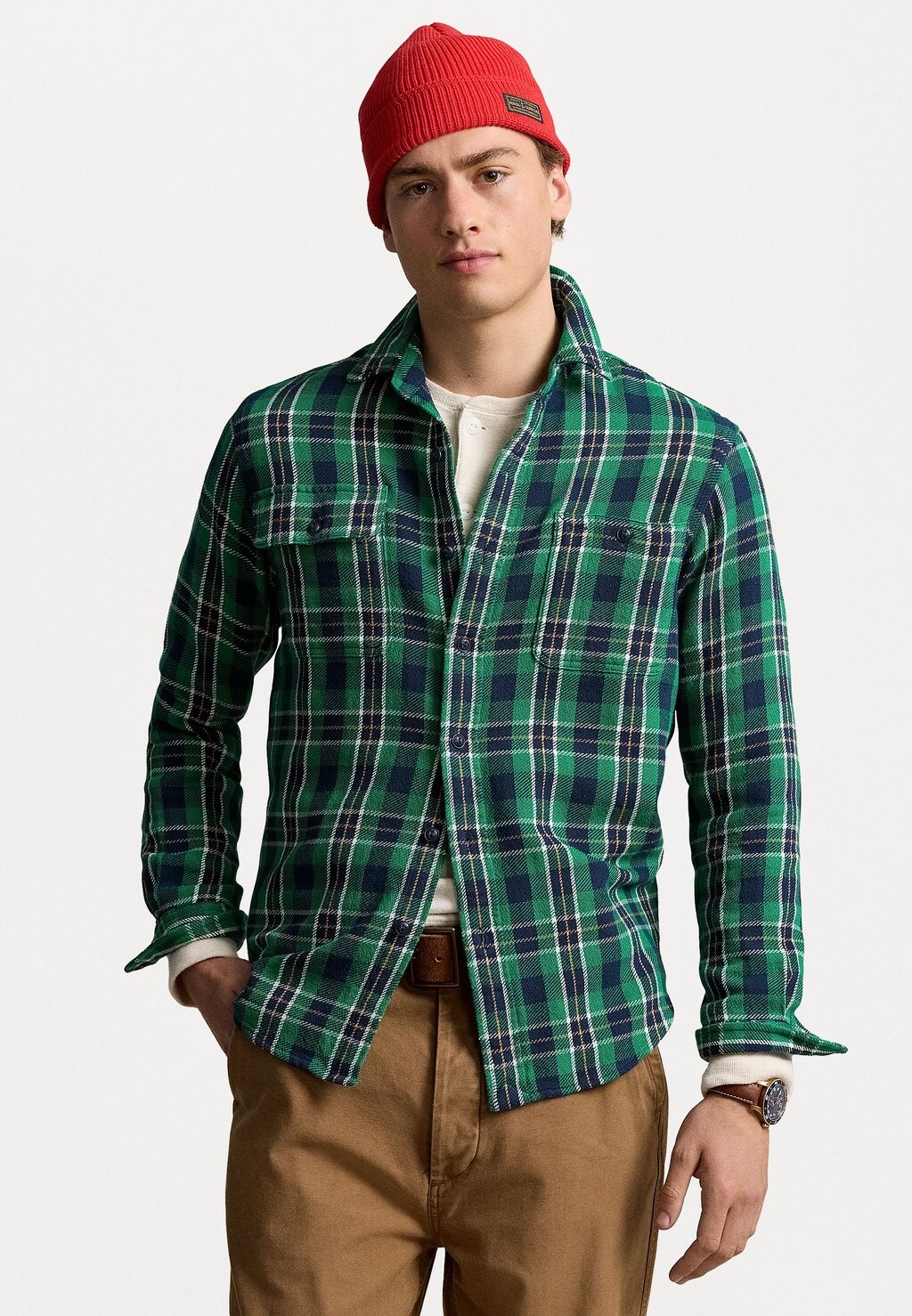 

Рубашка CLASSIC FIT PLAID FLANNEL WORKSHIRT Ralph Lauren, зеленый