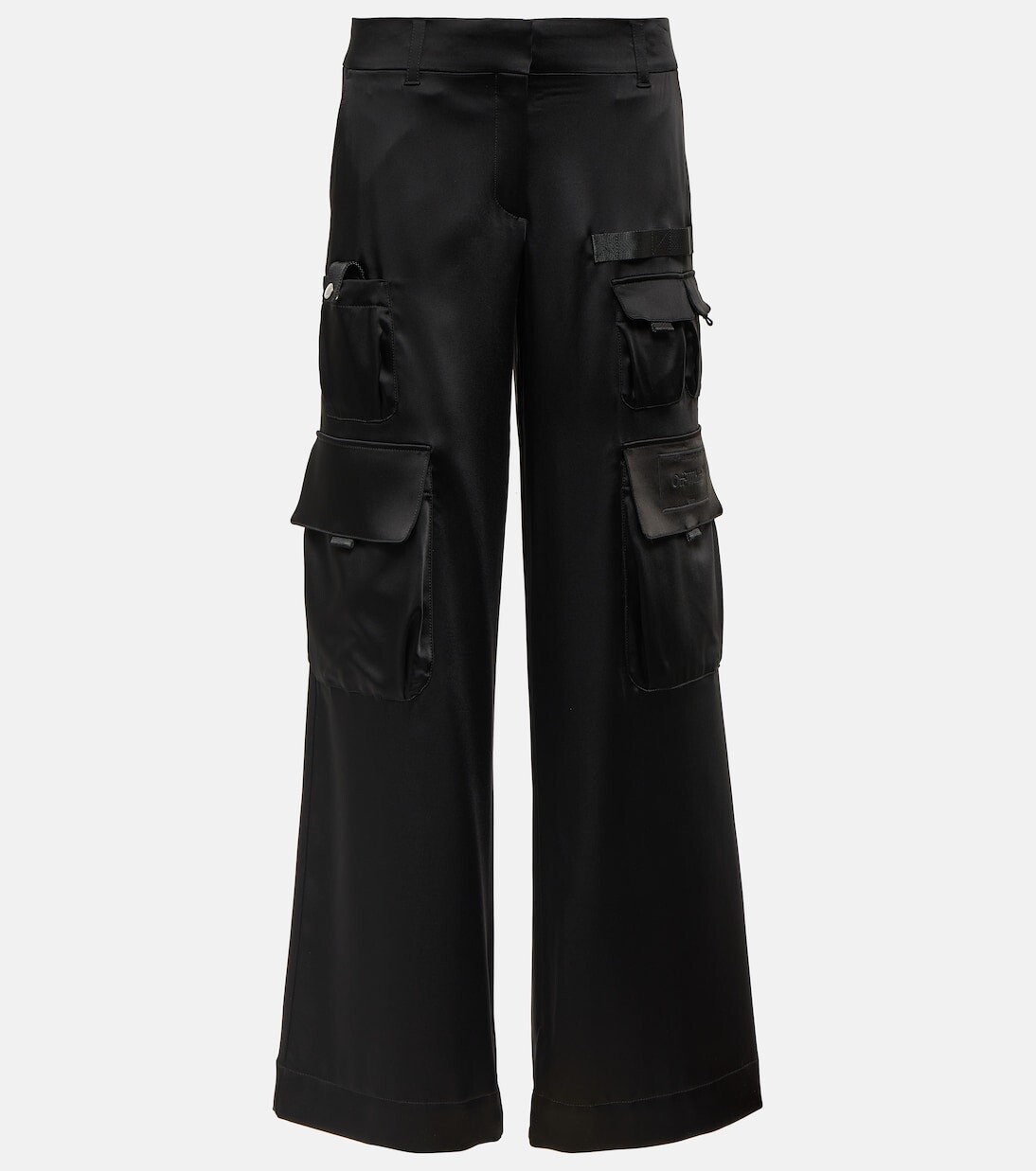 

Атласные брюки-карго Off-White, черный