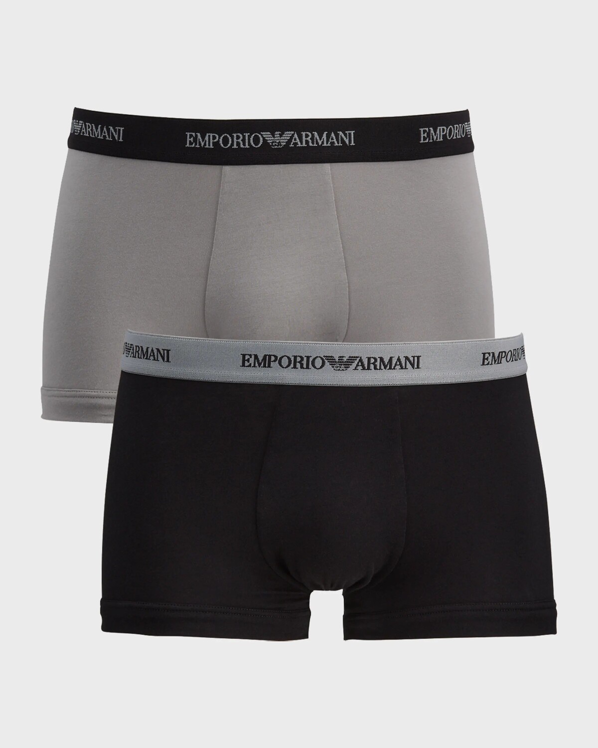 

Мужские трусы-боксеры из эластичного хлопка, 2 пары Emporio Armani, цвет Black And Grey