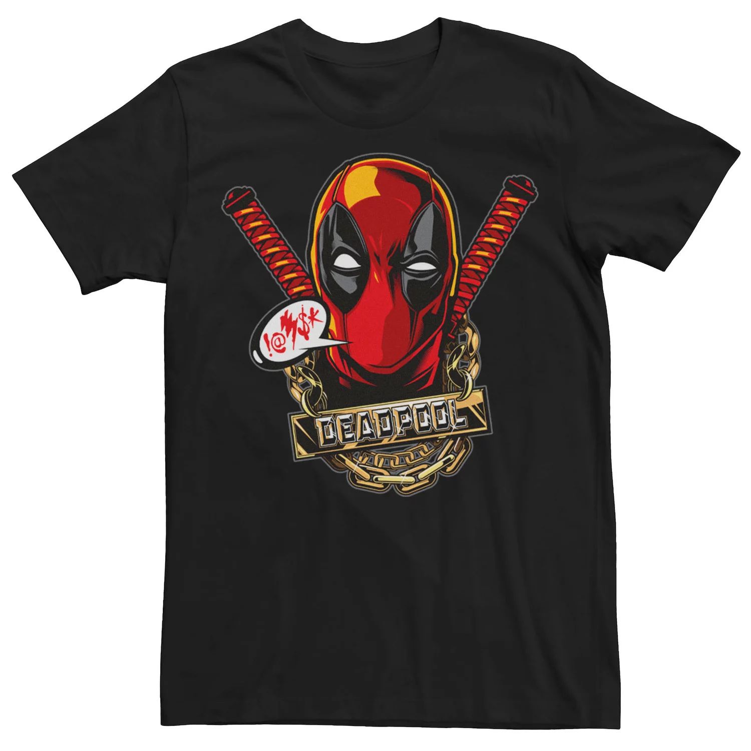 Мужская футболка с золотой цепочкой Deadpool Marvel