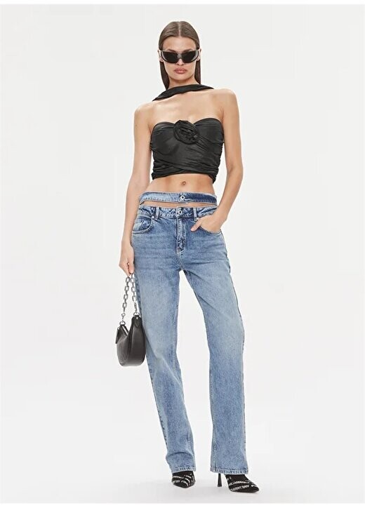 

Стандартные синие женские джинсовые брюки с высокой талией 240J1107 Karl Lagerfeld Jeans, синий