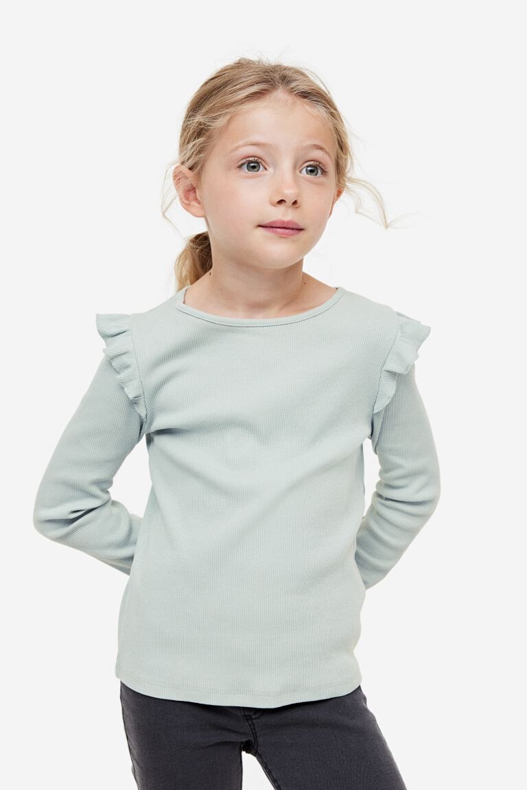 

Топ с воланами и рубчиком H&M