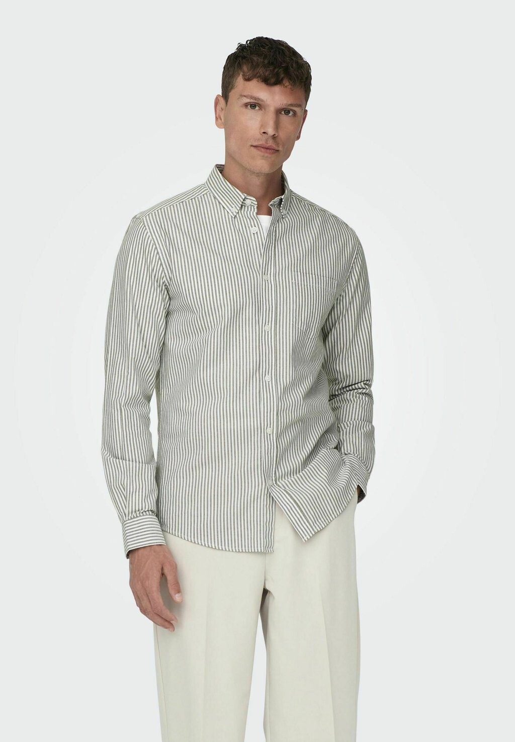 

Рубашка ALVARO LS OXFORD STRIPE Only & Sons, зимний мох