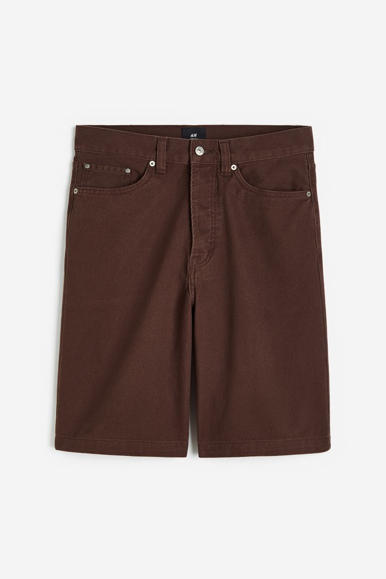 Твиловые шорты свободного кроя H&M, коричневый