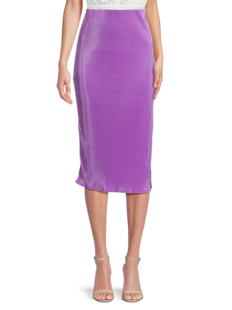 Плиссированная юбка-миди Renee C., цвет Neon Lavender
