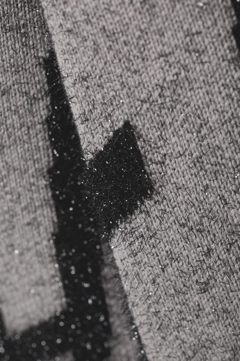 Свитер оверсайз жаккардовой вязки teo H&M, серый