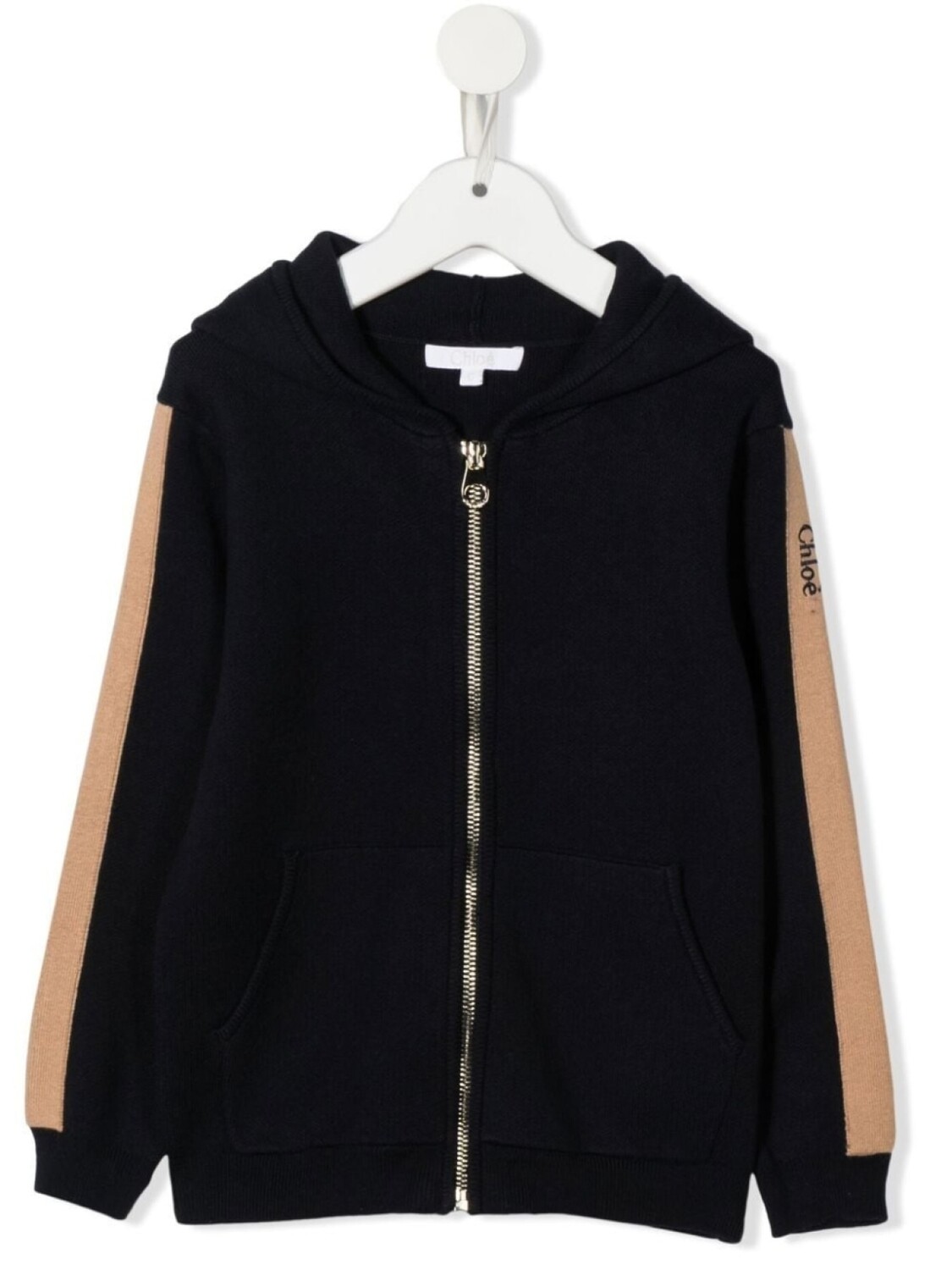 

Chloé Kids бомбер на молнии с логотипом, синий