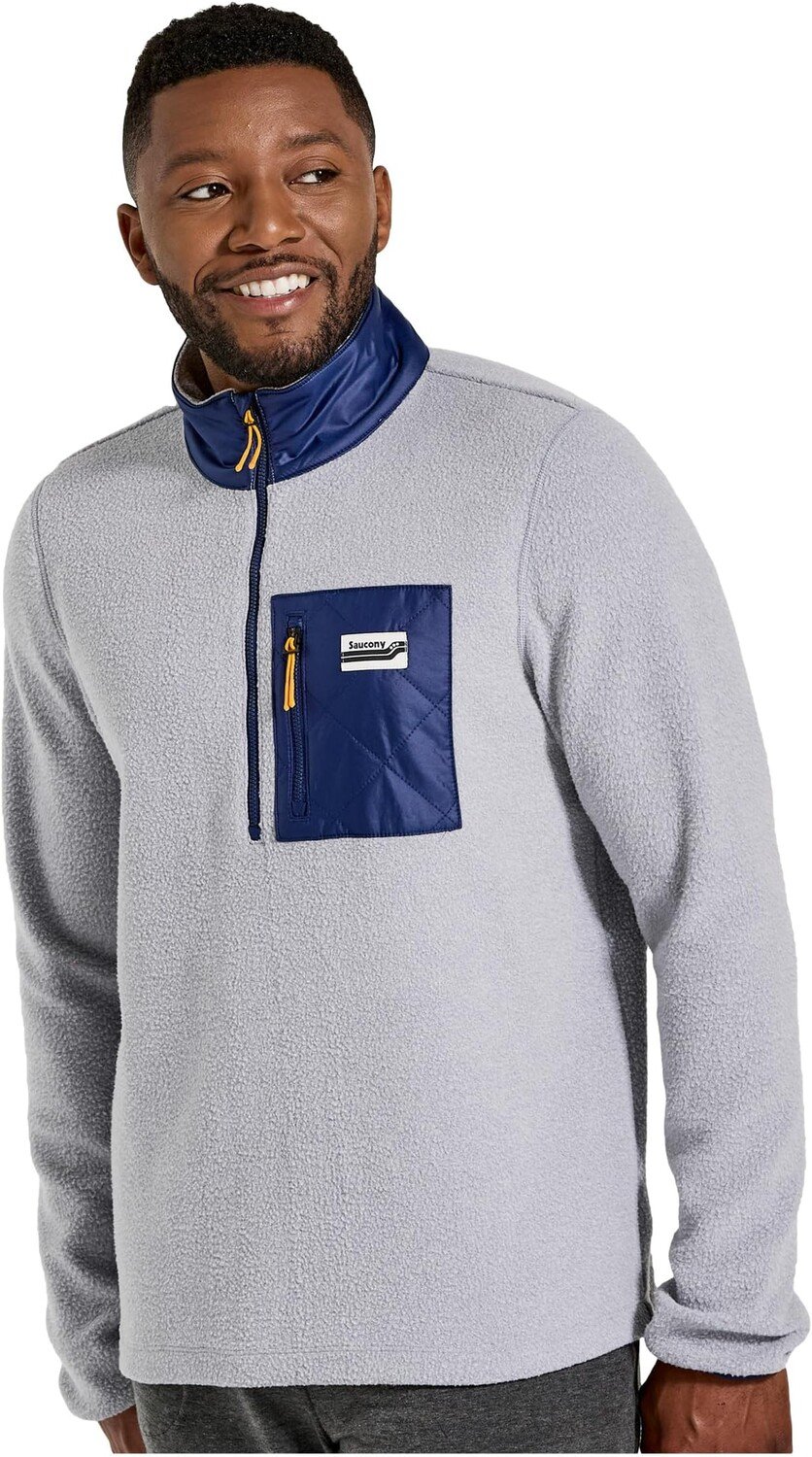 

Куртка Rested Sherpa 1/4 Zip Saucony, цвет Light Grey Heather