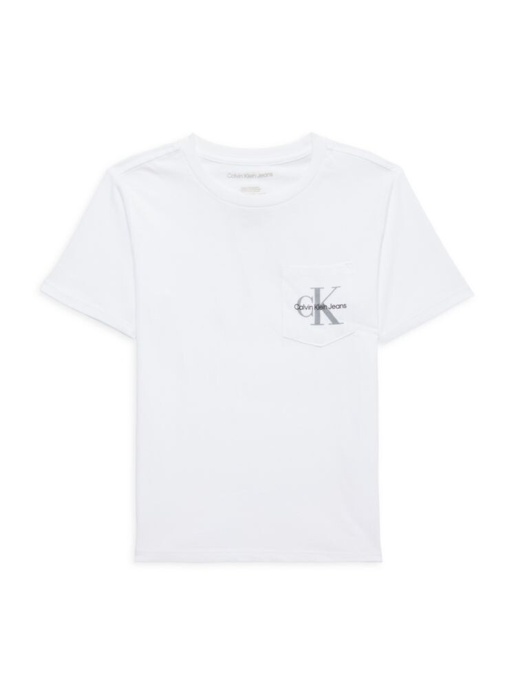 

Футболка с карманом и логотипом для маленького мальчика Calvin Klein, белый