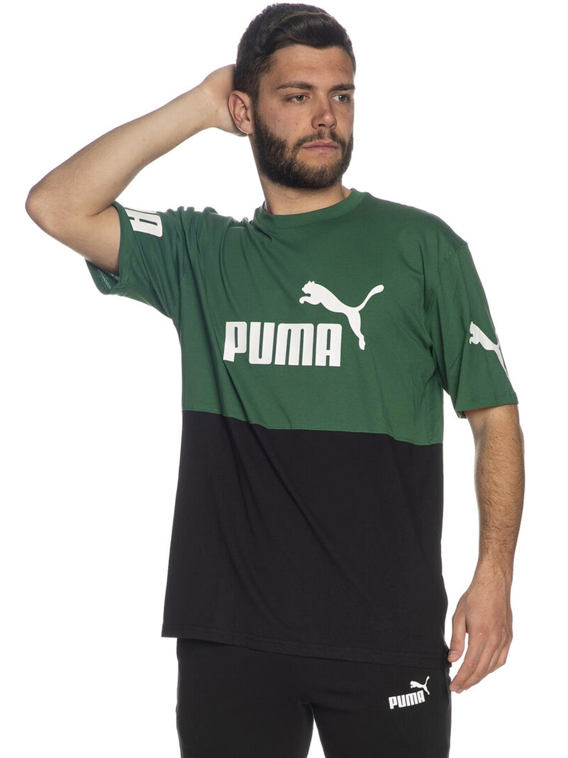 

Футболка Puma Power ColorBlock OVER, черный/зеленый