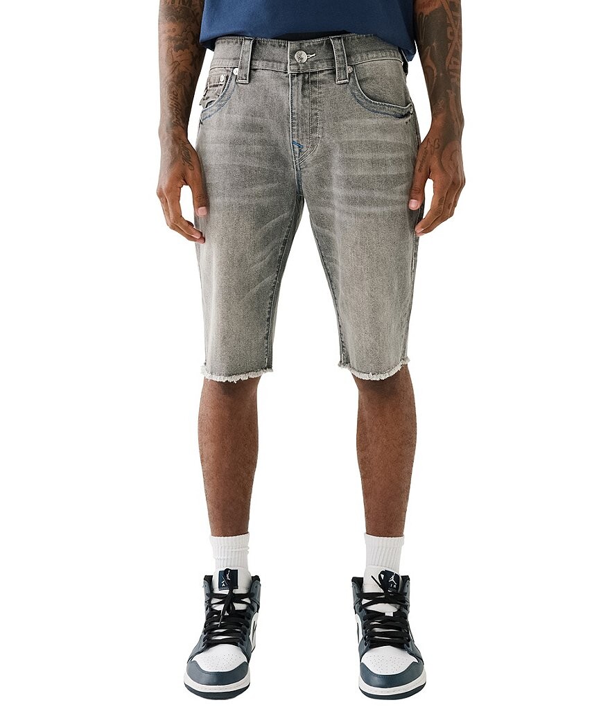 

True Religion Rocco Flap Fray Hem 12 Шорты по внутреннему шву, серый