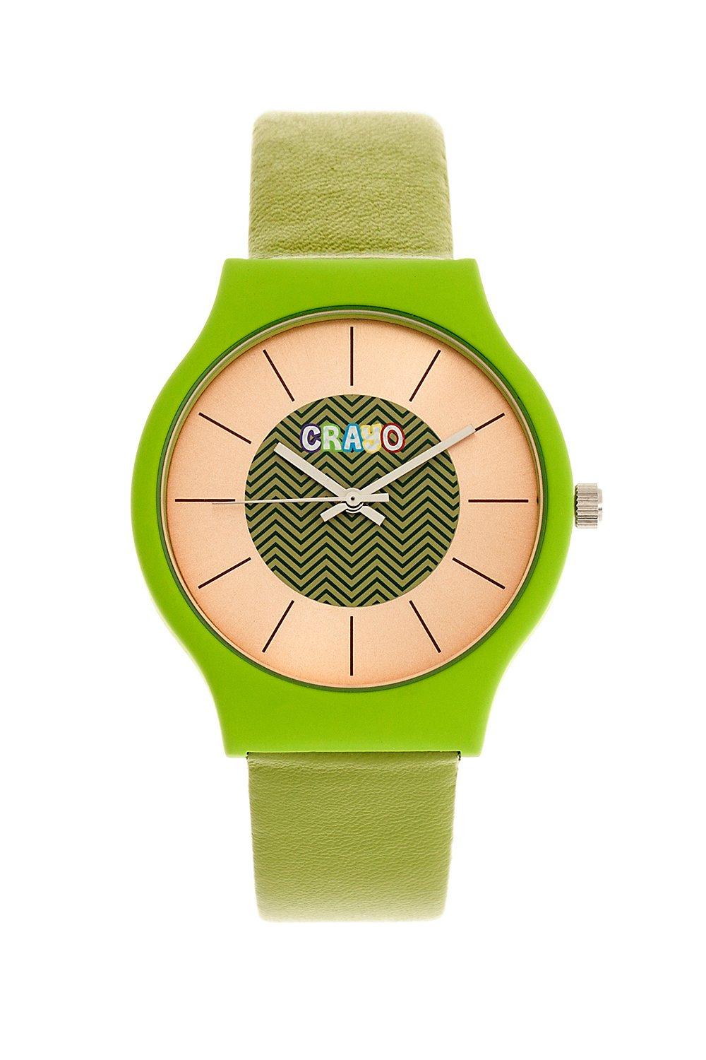 Часы унисекс Trinity Crayo, зеленый цепочка чокер женская из нержавеющей стали с фианитами и выгравированным сердцем