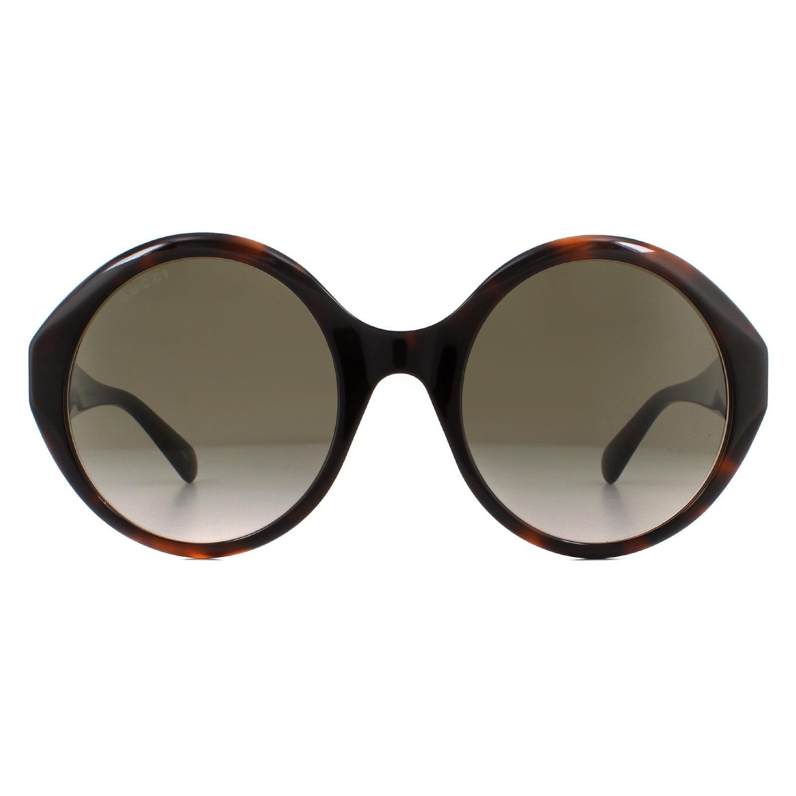 цена Круглые темные гаванно-коричневые солнцезащитные очки с градиентом Gucci, коричневый