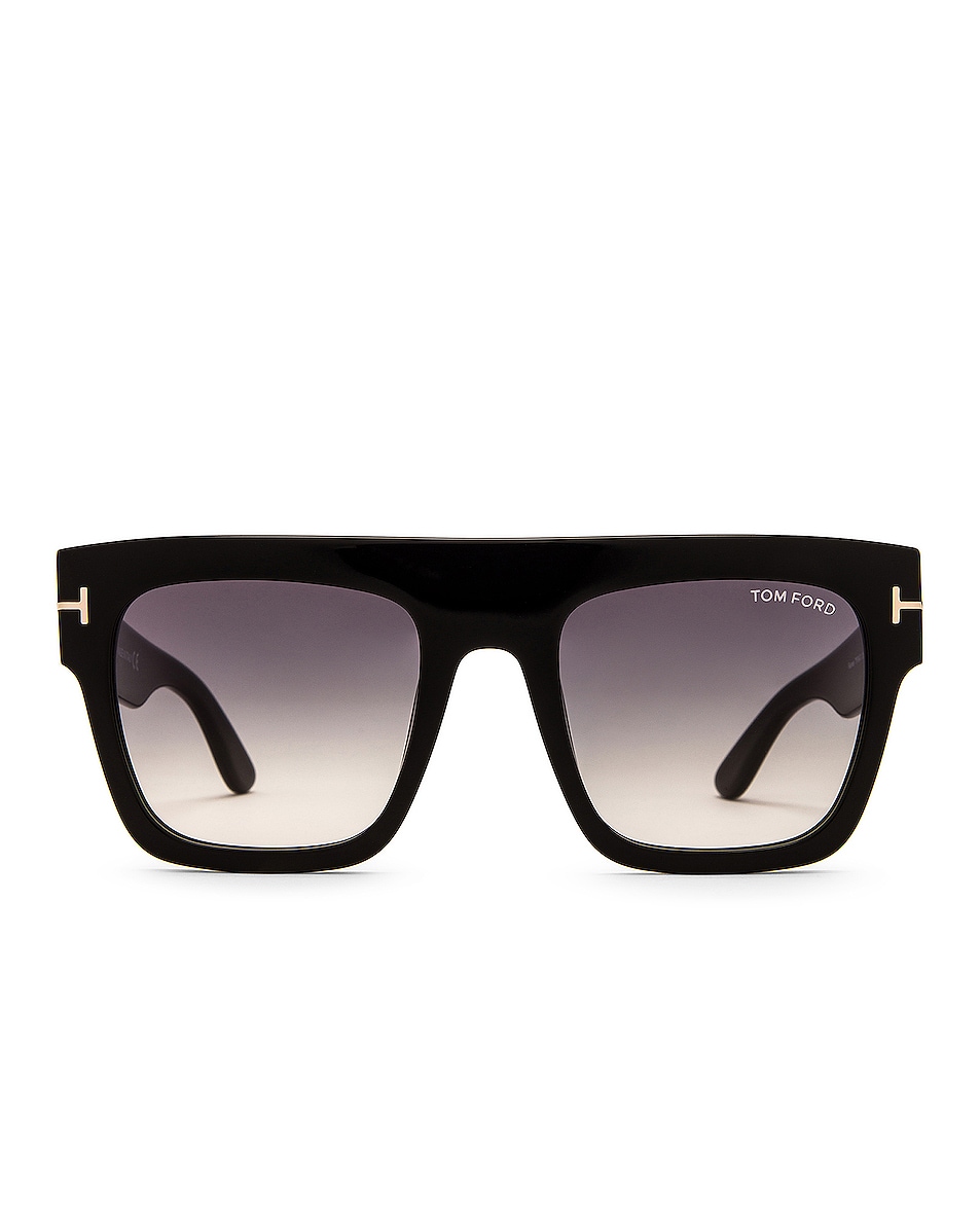 цена Солнцезащитные очки Tom Ford Renee, цвет Shiny Black & Gradient Smoke Lens