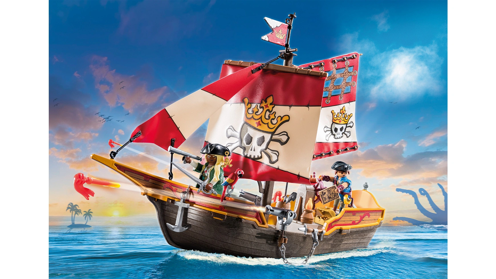 Пираты маленький пиратский корабль Playmobil конструктор playmobil 9119 пиратский остров