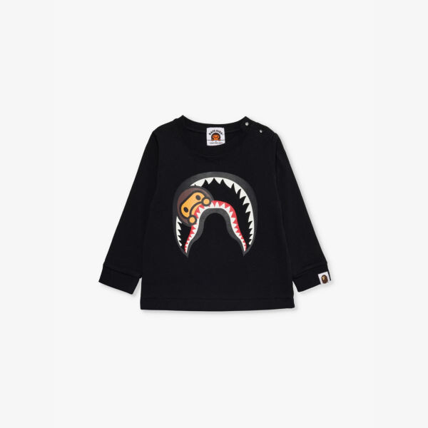 

Футболка Milo shark с длинными рукавами из хлопкового трикотажа 6-9 месяцев A Bathing Ape, черный