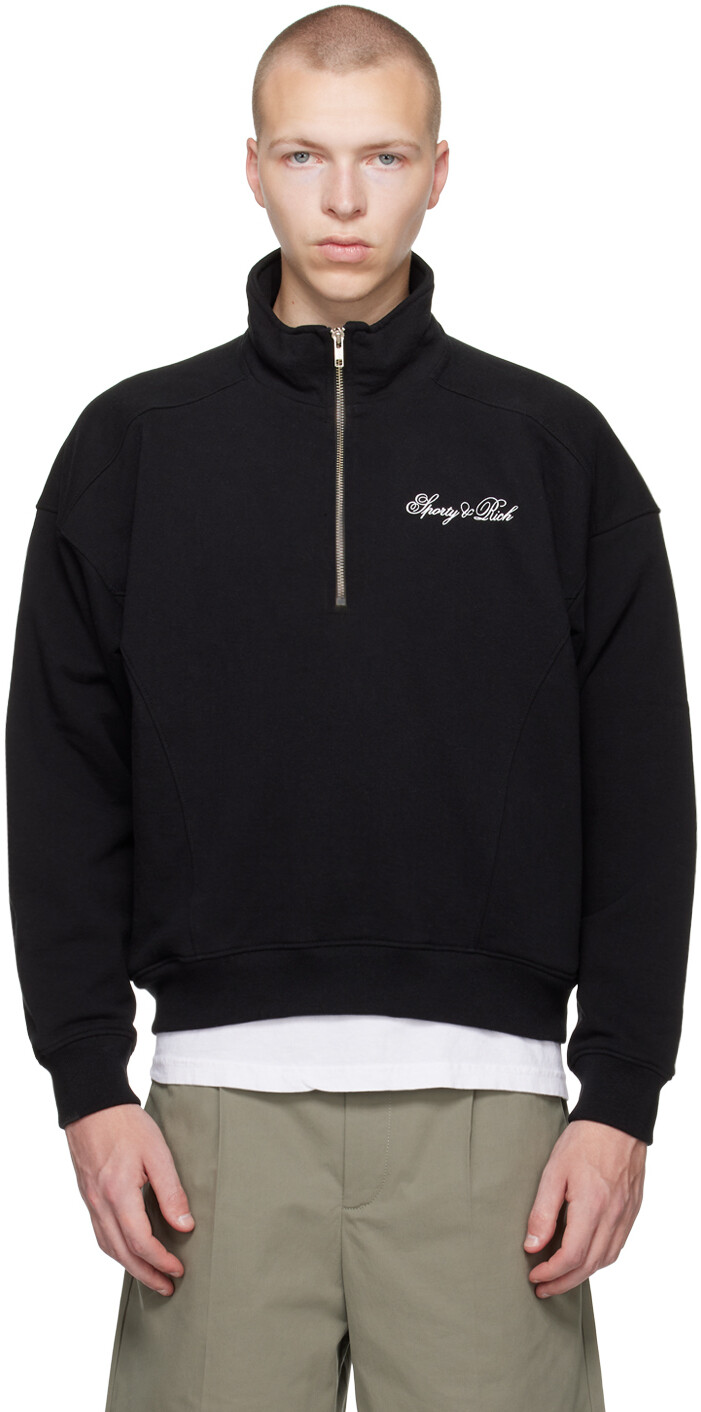

Черный свитер с курсивом Sporty & Rich