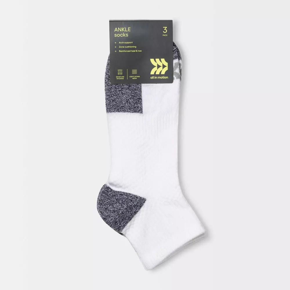 

Носки мужские Active Ankle Socks 3pk - All In Motion, цвет White