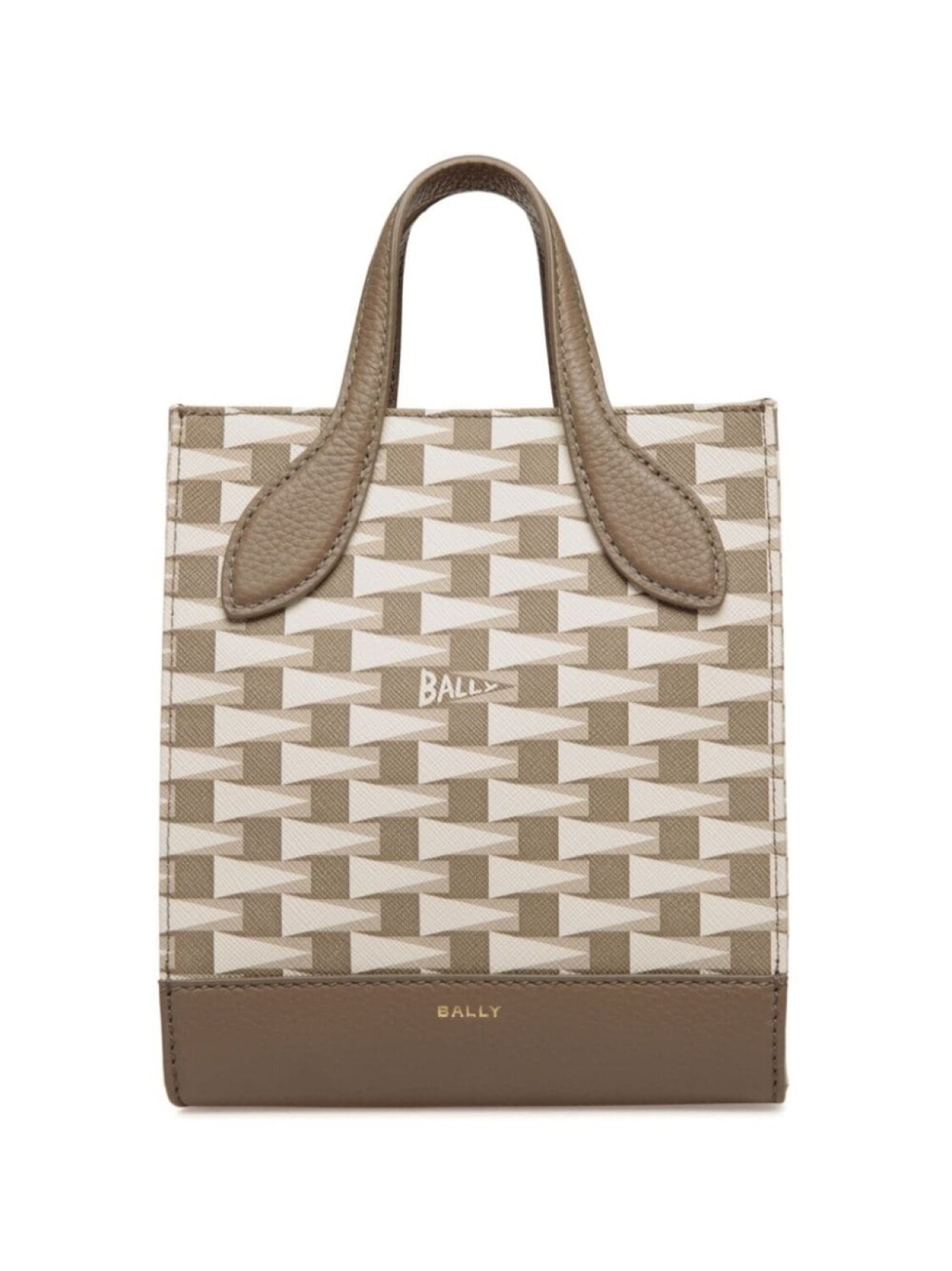 

Bally сумка-тоут размера мини с принтом Pennant, нейтральный цвет