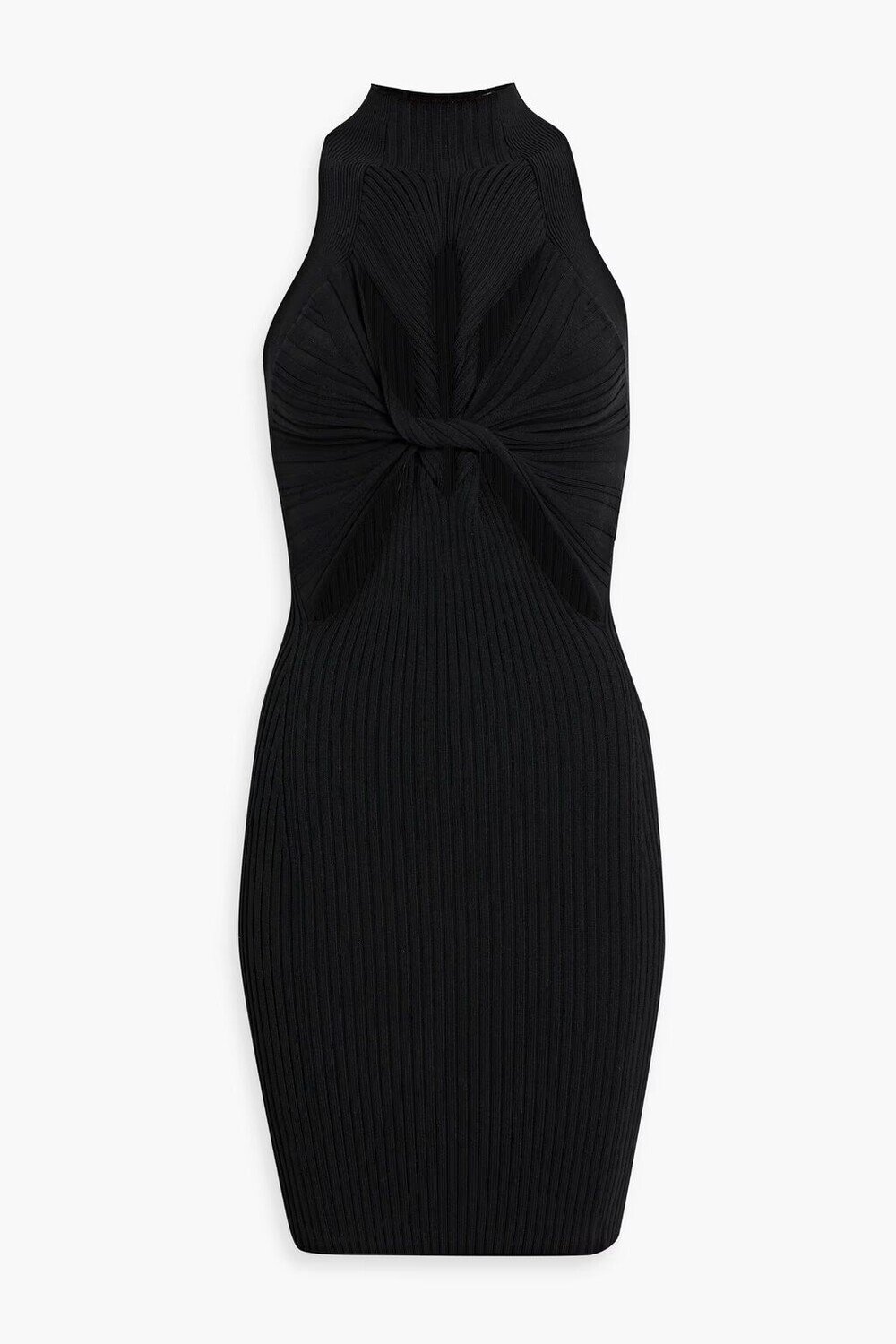 

Платье мини в рубчик с вырезом из смесового хлопка Dion Lee, черный
