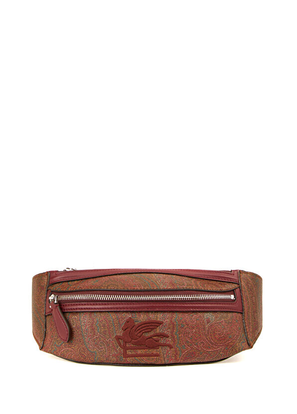 

Коричневая мужская поясная сумка с узором пейсли Etro