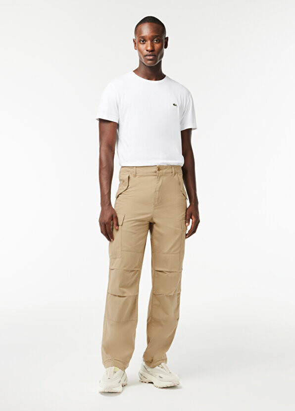 

Бежевые мужские брюки прямого кроя Lacoste, Бежевый