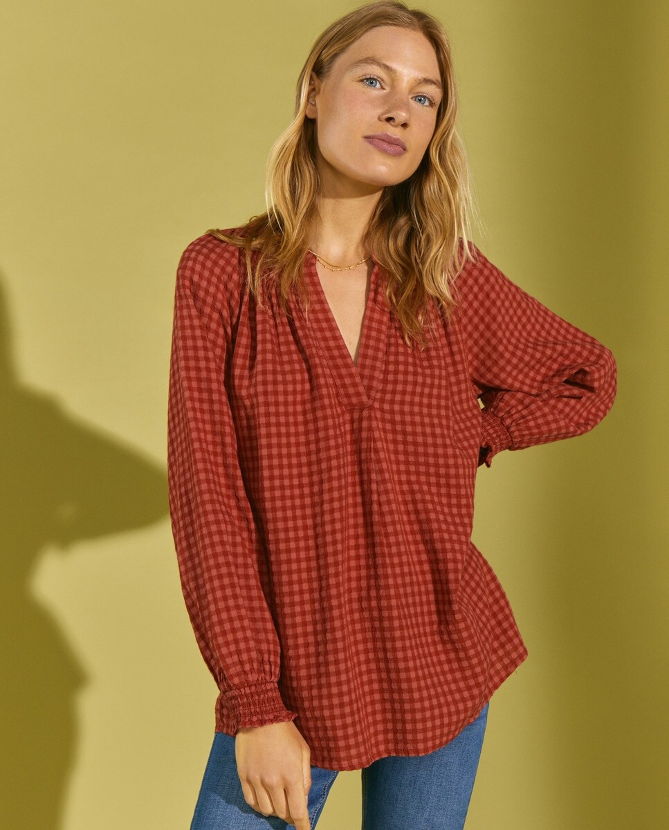 

Женская блузка с длинным рукавом Southern Cotton, коричневый