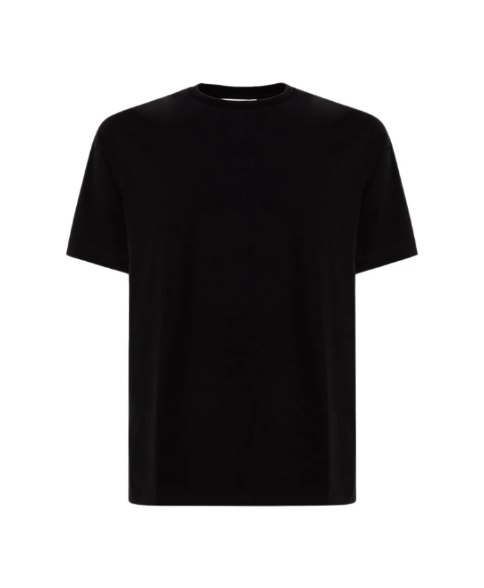 

Однотонная хлопковая футболка с круглым вырезом Jil Sander, черный