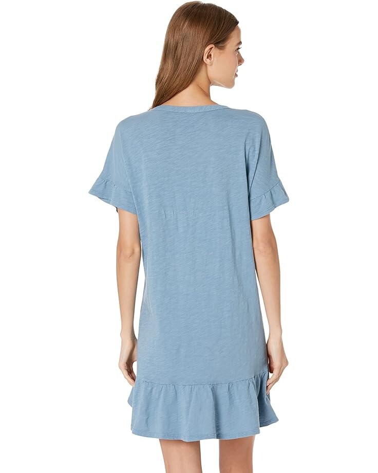 

Платье bobi Los Angeles Slubbed Jersey Ruffle Hem Dress, цвет River