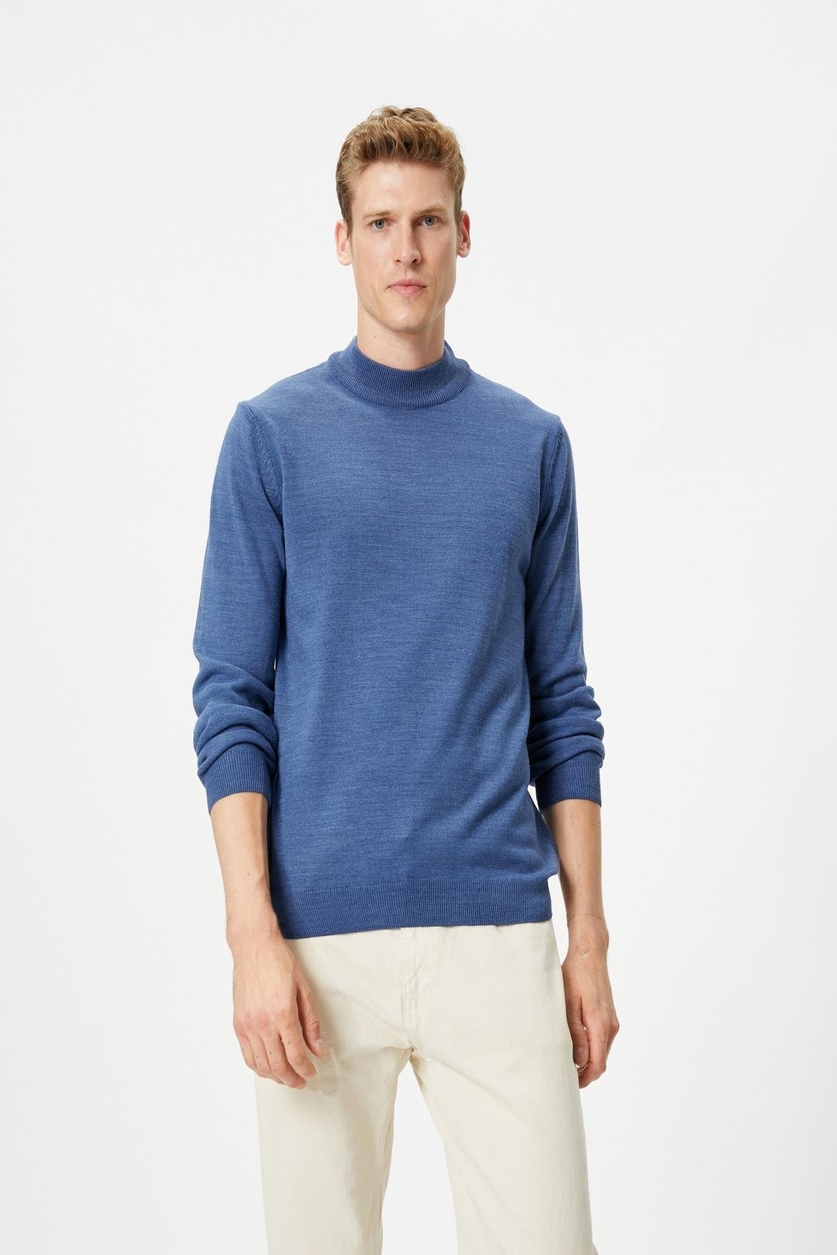 Мужской легкий свитер цвета индиго Koton, синий