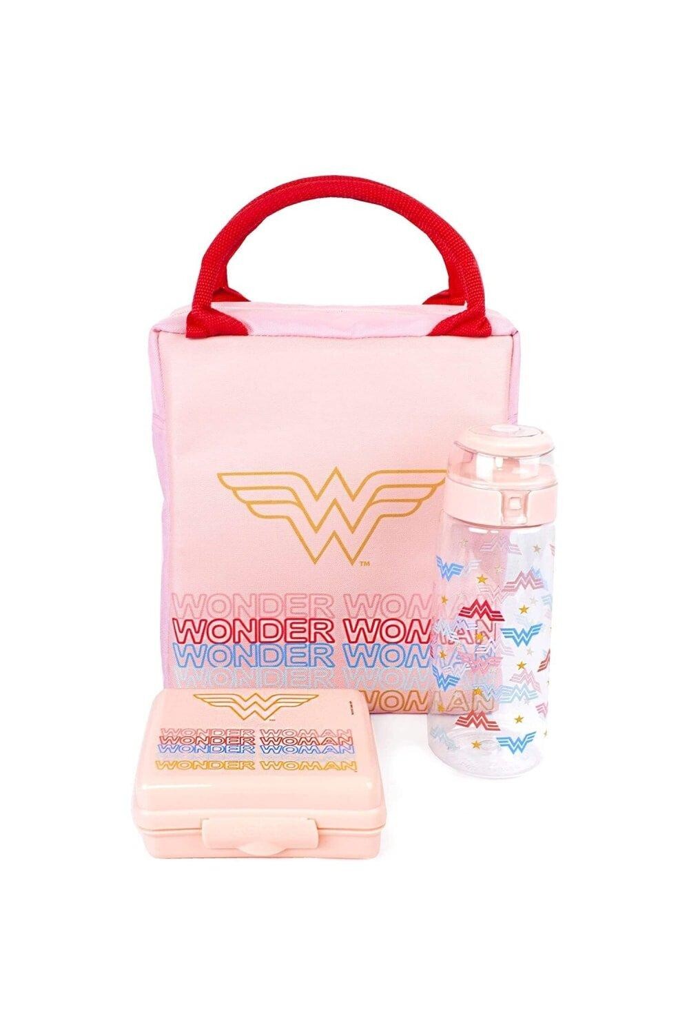 

Прямоугольный набор для обеда (3 шт.) Wonder Woman, розовый