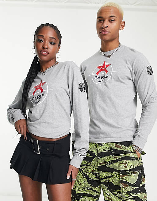

Серая футболка унисекс с длинными рукавами Nike Football Paris Saint Germain FC, Серый
