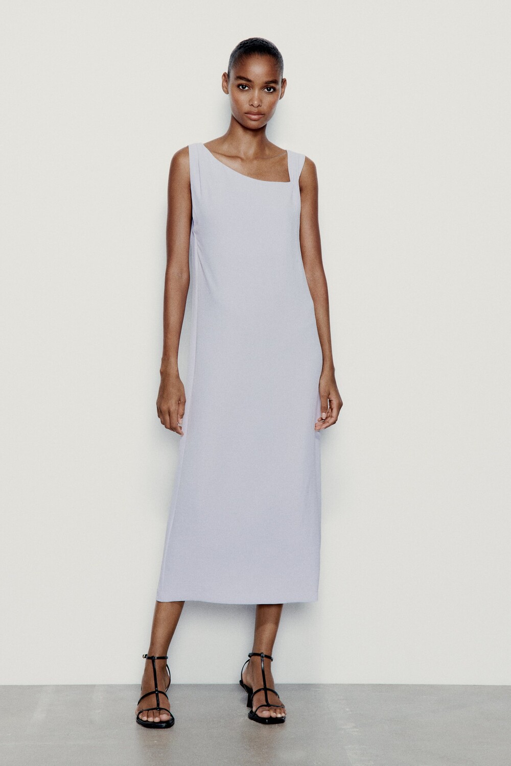

Платье со складками Zara, лиловый