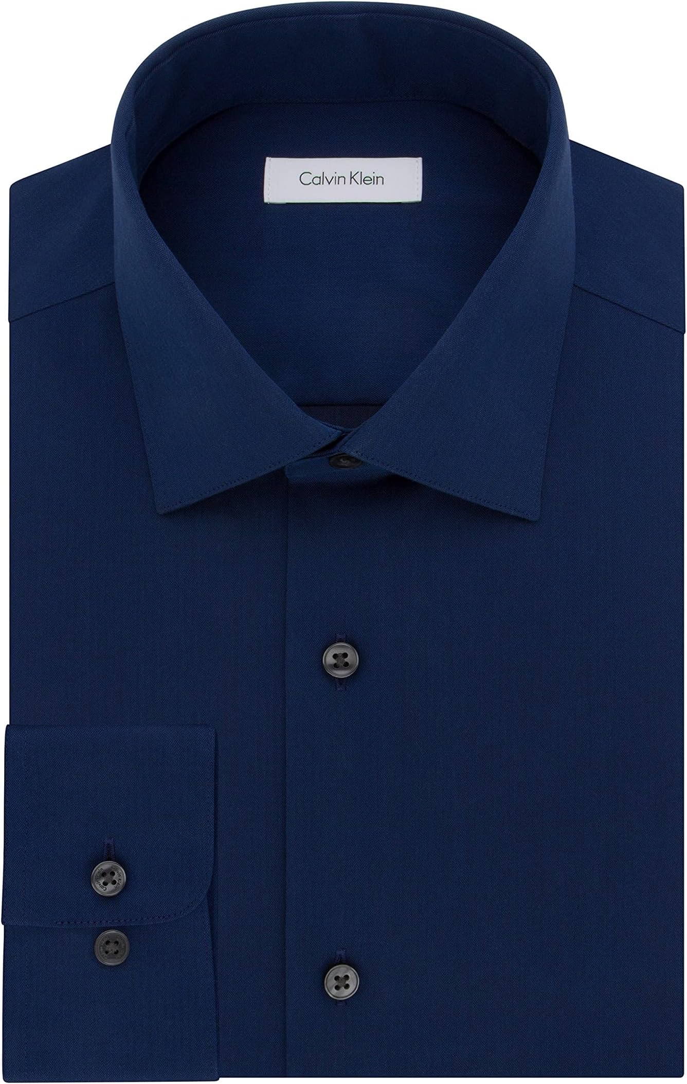 Мужская классическая рубашка стандартного кроя с узором «елочка» без железа Calvin Klein, цвет Blue Velvet