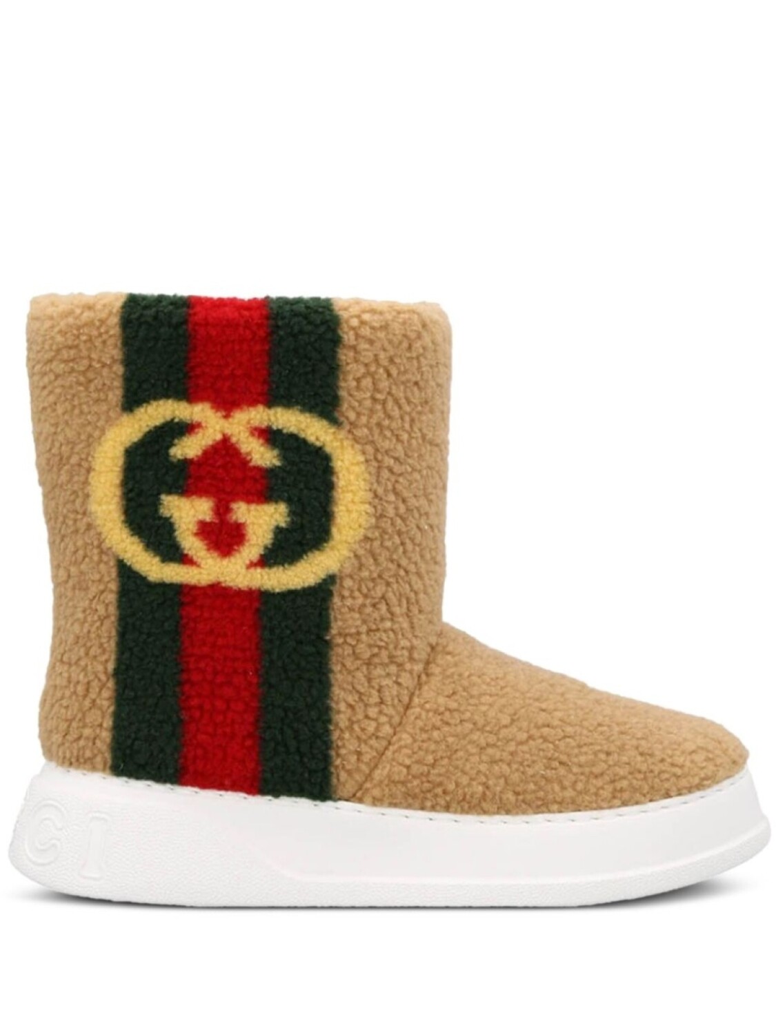 

Ботинки по щиколотку с логотипом GG Gucci, нейтральный цвет