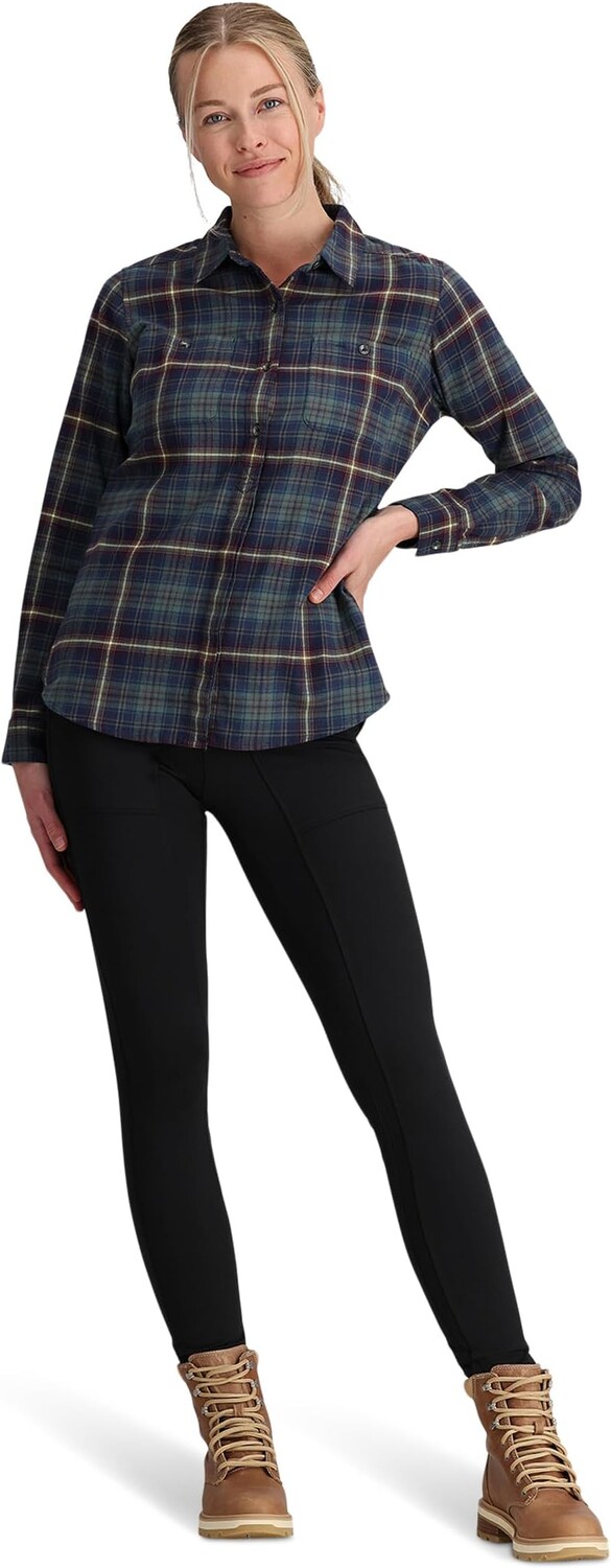 Рубашка Lieback Flex Tunic Long Sleeve Royal Robbins, цвет Deep Blue Rush Creek Plaid