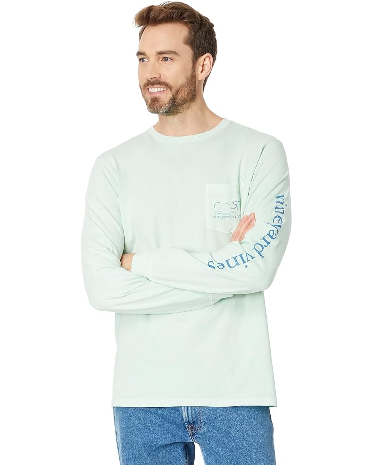 

Футболка Vineyard Vines Vintage Whale LS GD Pocket, зеленый