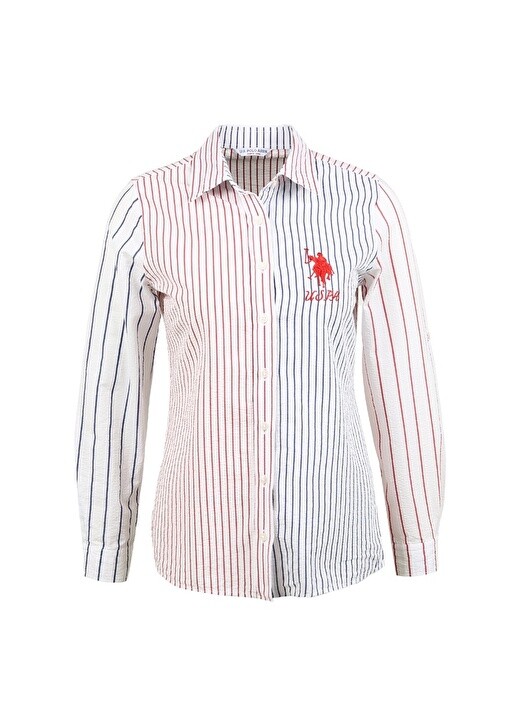 

Красная женская рубашка узкого кроя с воротником U.S. Polo Assn.