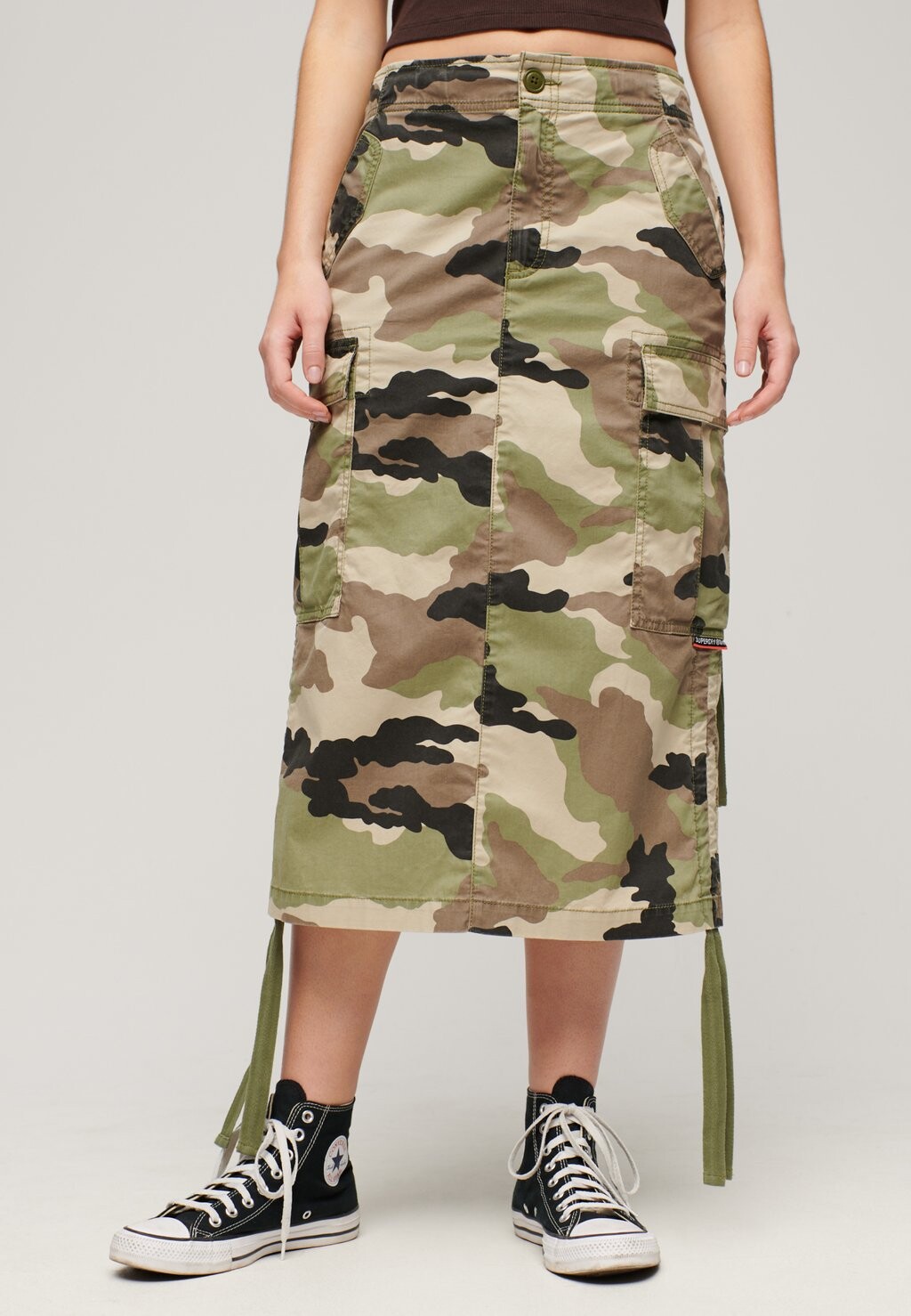

Расклешенная юбка MIDI Superdry, хаки