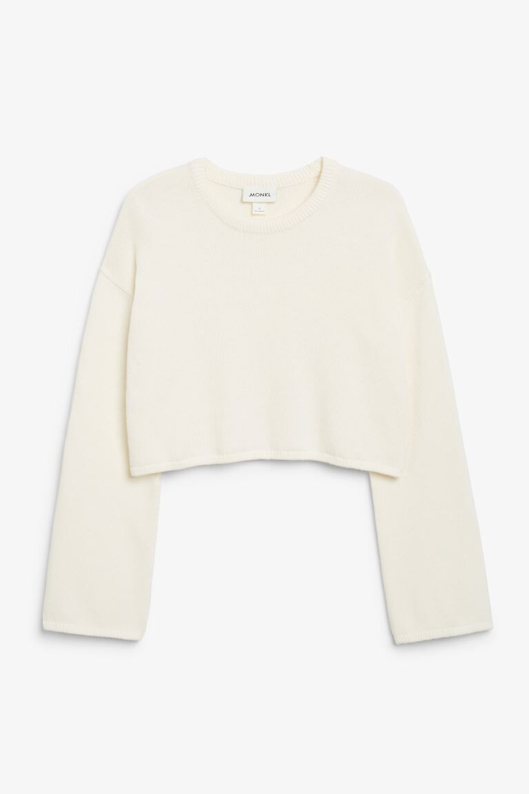 

Короткий вязаный топ с длинными рукавами Monki