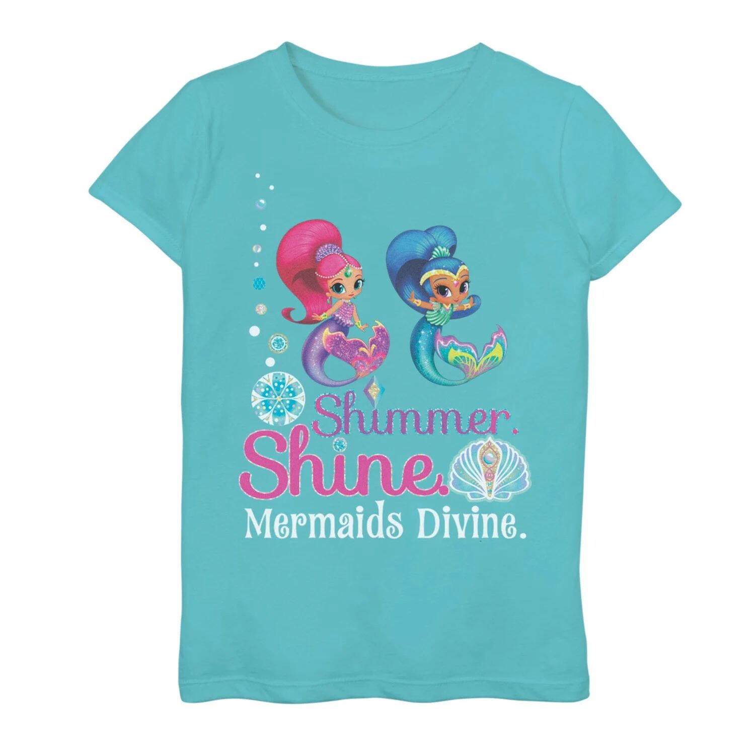 

Футболка с рисунком «Портреты русалки» Nickelodeon Shimmer & Shine для девочек 7–16 лет Nickelodeon