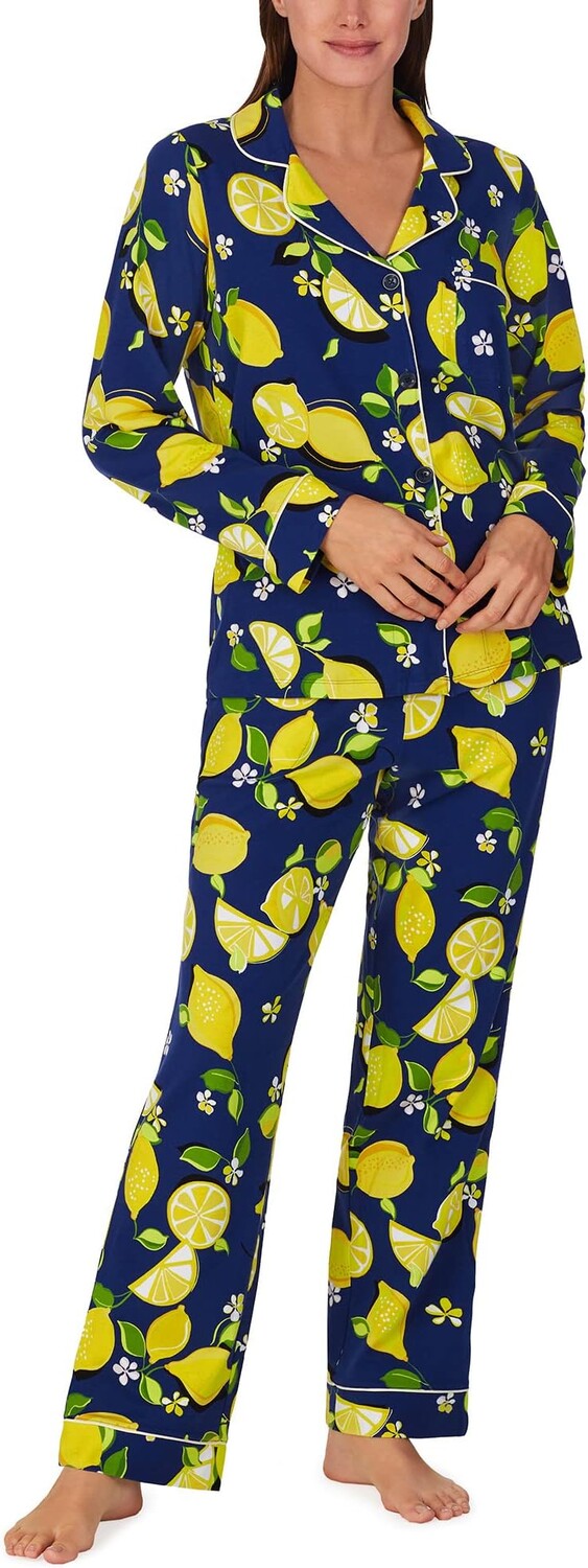 

Классический пижамный комплект с длинными рукавами Trina Turk x Bedhead Bedhead PJs, цвет Lemons