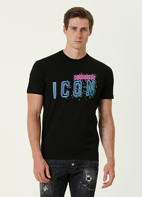 

Классная черная футболка pixeled icon Dsquared2, Черный