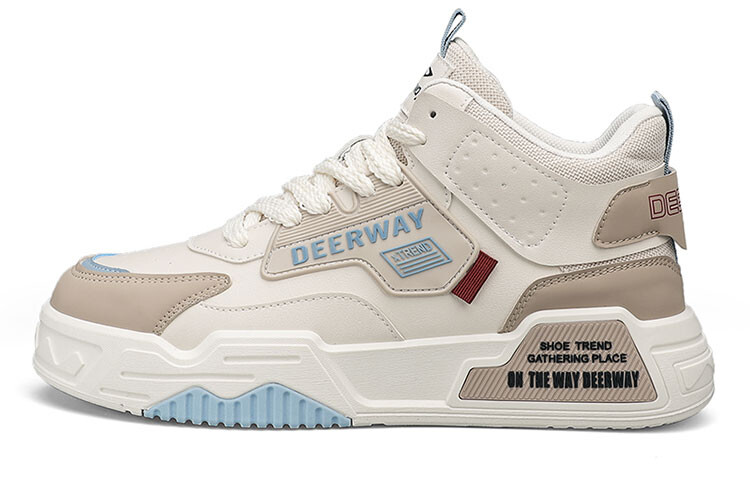 

Кроссовки DEERWAY Skateboarding Shoes Men Mid-top Beige/Khaki, бежевый