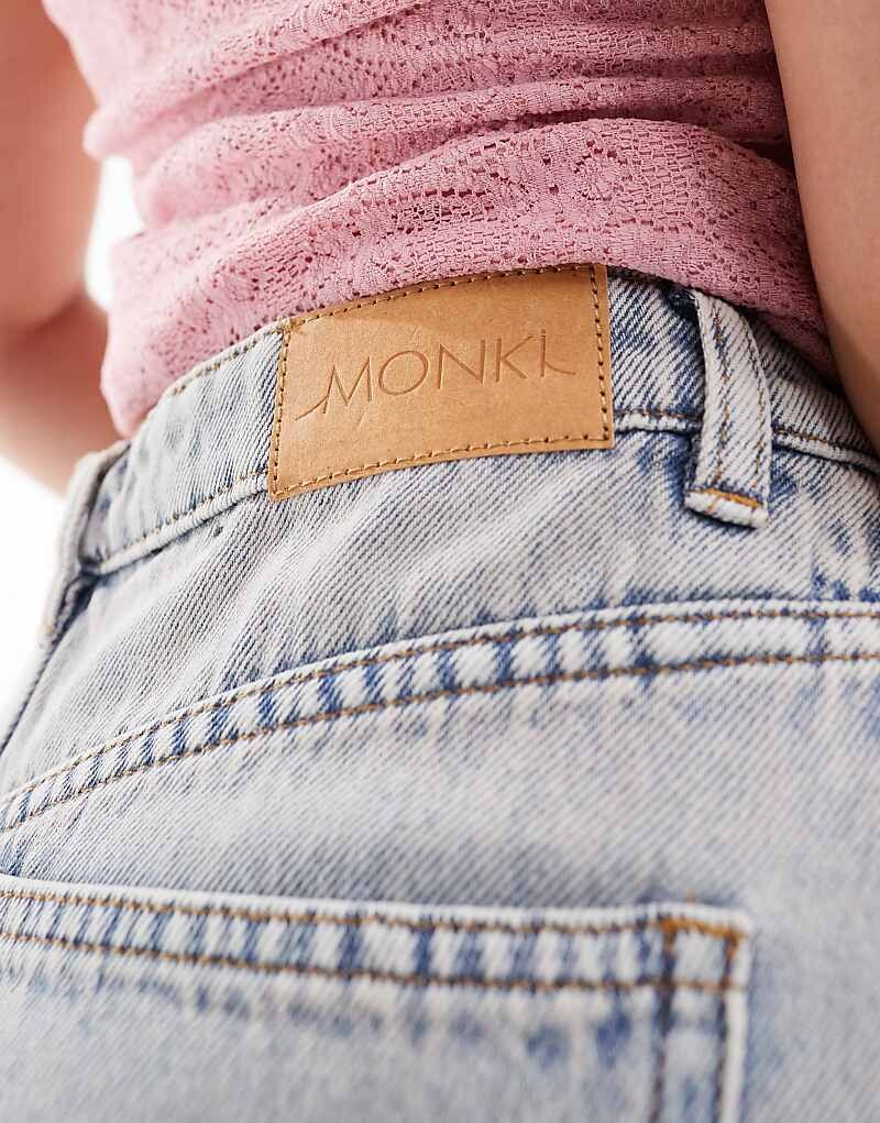 

Бежевая джинсовая юбка мидакси с разрезом спереди Monki