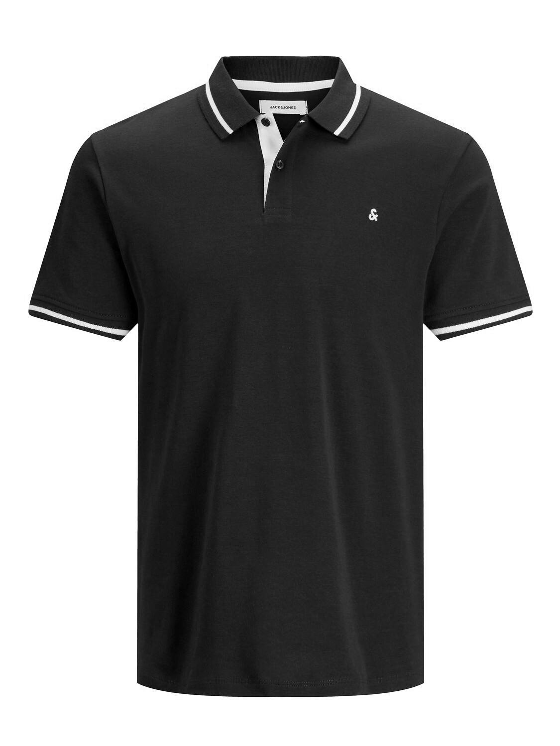 

Поло Jack & Jones Polo Shirt JJEJERSEY Sommer Hemd Kragen Jersey Cotton, черный