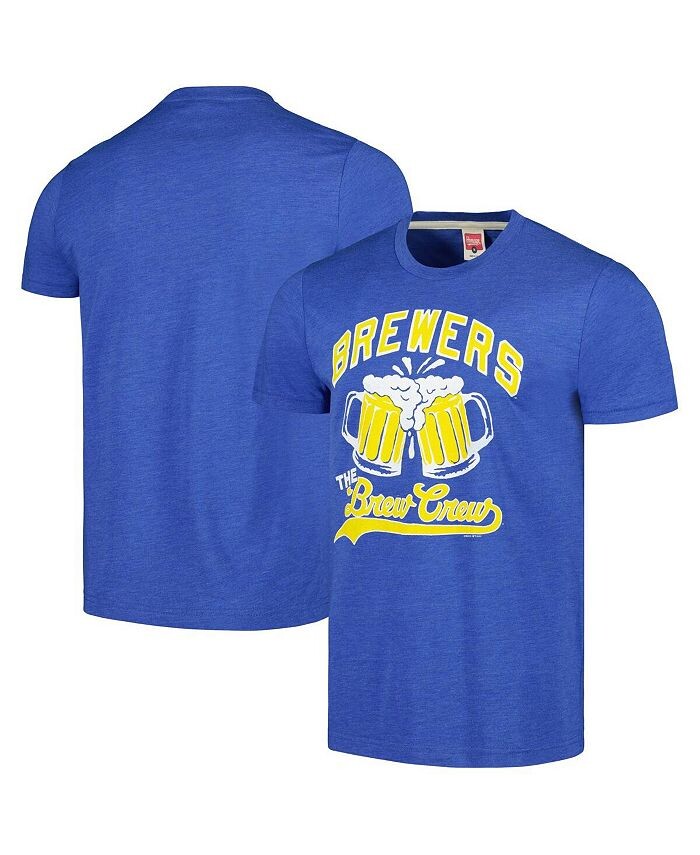 

Мужская футболка Royal Milwaukee Brewers Doddle Collection The Brew Crew Tri-Blend Homage, синий